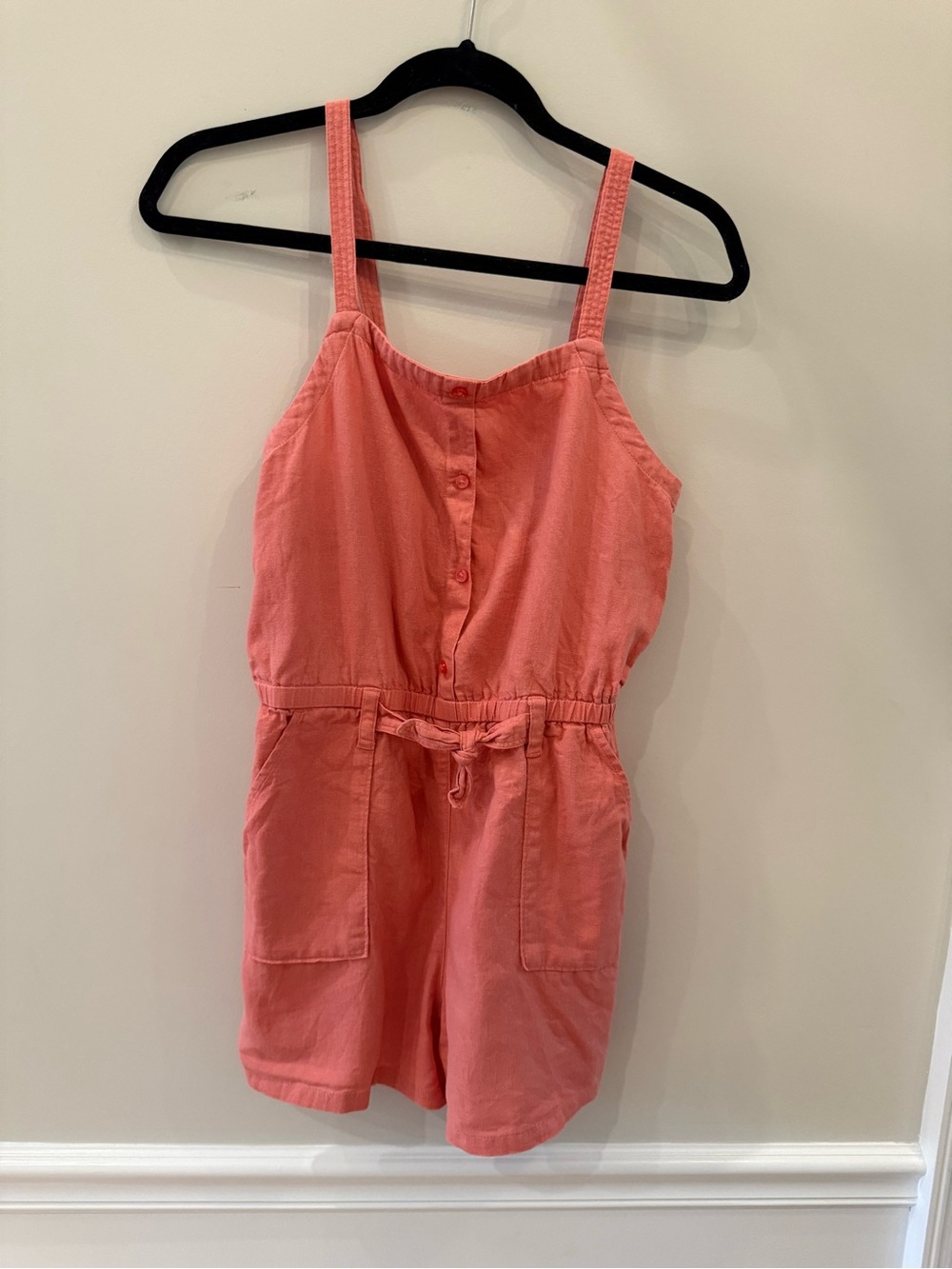 Old Navy Coral Sleeveless Cotton Girls' Romper